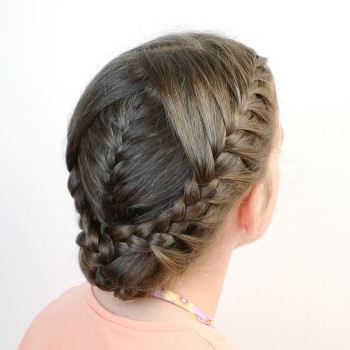 Peinado sencillo y elegante para niñas juntando 3 trenzas francesas -  Pequeinados